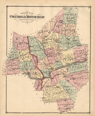 Columbia County Pa Map Pa State Archives - Mg-11 - 1876 Columbia And Montour County Atlas Interface