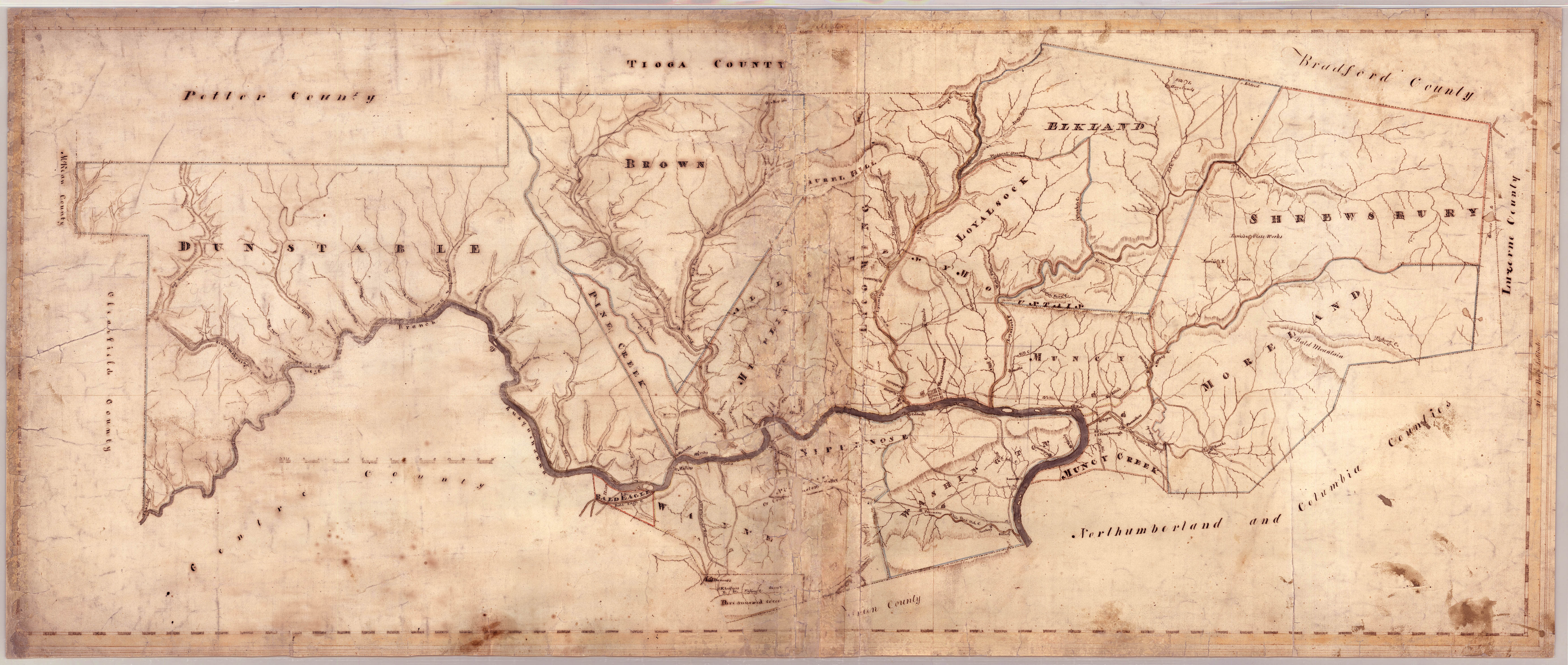 1797 PA MAP Gastonville Geistown Gilbertsville Grantley South Fork SURNAMES HUGE 