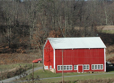 Barn with forebay enclosed on eaves side, Juniata County