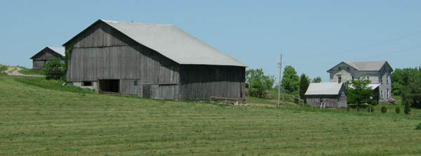 Basement or Pennsylvania Barn with lower-level storm shed addition, Green Township, Indiana County