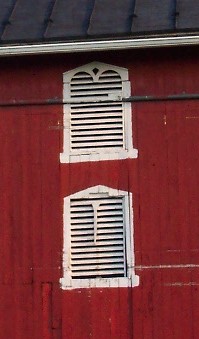 These decoratively cut ventilators accent a barn in Northumberland County