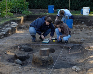 Archaeologists dig at sites to learn about the past.