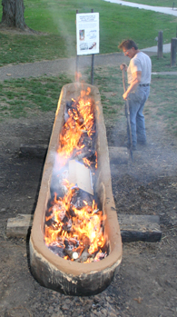 It took more than 350 hours of labor to create the dugout canoe.