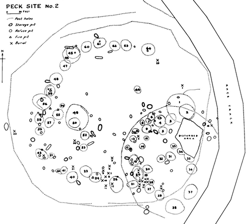 Site map of Peck 2 produced by Edgar Augustine in 1942.