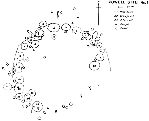 Site map of Powell 1 produced by Edgar Augustine in 1942