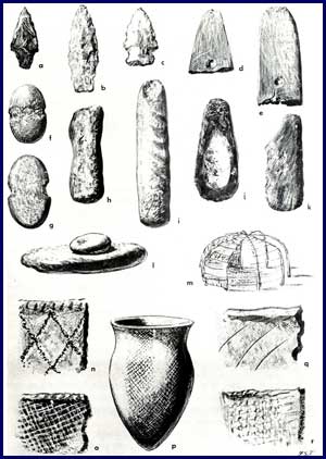 Stone tools and pottery from Middle Woodland