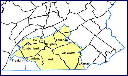 Map illustrating the Lower Susquehanna River Subbasin