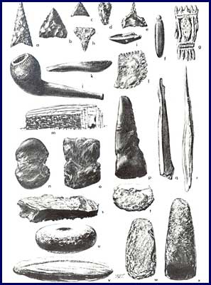 Late Woodland artifacts from the Delaware River Valley, from Archaeology in the Upper Delaware Valley, by W. Fred Kinsey (1972)