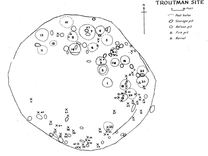 Site map of Troutman produced by Edgar Augustine in 1942. 