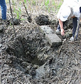 Excavation of buried marker