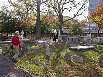 Woman visiting a cemetery