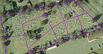 Sections and plots digitized onto aerial