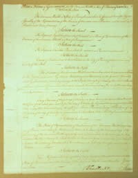 Sample page of the Pennsylvania Constitution of 1776
