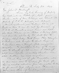 Letter from Adjutant General John W. Latta to Governor Hartranft