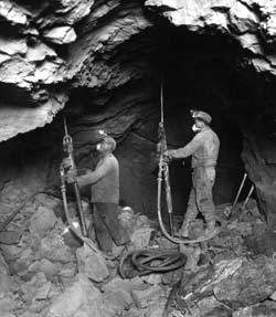 Cornwall Ore Miners Drilling.