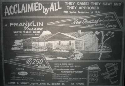 Franklin Village Advertisement 1954