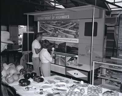 The Pennsylvania Highway Department's exhibit at the 1961 Carlisle Fair. 