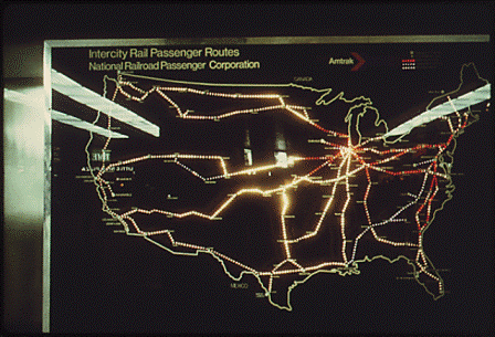 Amtrak map from 1974. Courtesy of National Archives