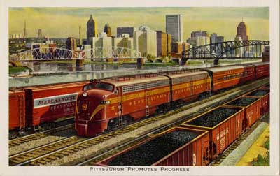 PRR Pittsburgh Promotes Progress. Courtesy of the PA State Archives MG213