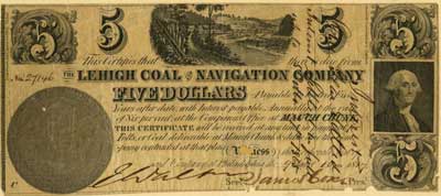 Image of a Lehigh Coal and Navigation Company certificate