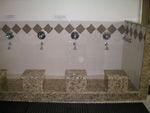 Wudu area in a bathroom
