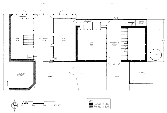 Bertolet barns, Berks County, upper level plan