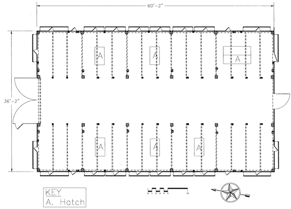 Upper Level Floor Plan, Herr Farm tobacco barn, Lancaster County.