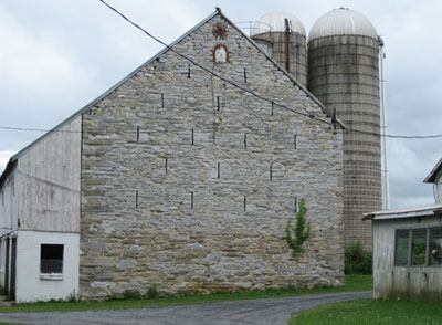 Barn with ventilation slits and circle, Jackson Township, Lebanon County, c. 1825