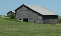 Basement or Pennsylvania Barn with lower-level storm shed addition, Green Township, Indiana County.