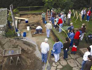 Visitors at the Fort Hunter site.