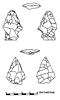 American Indian chipped stone artifacts recovered in 1990s.