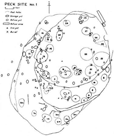 Site map of Peck 1 produced by Edgar Augustine in 1942