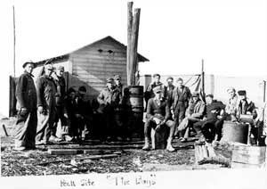 The field crew that excavated the Peck 1 site takes a well-deserved rest