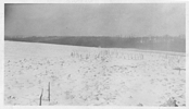 Winter at Fort Hill. Sticks were used to show posthole locations