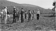 Visitors view excavations at Montague