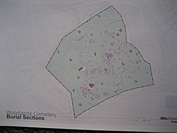 Map created by aerial photograph of cemetery