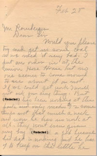 Letter to Russell Romberger, of the Office of the Director of the Poor