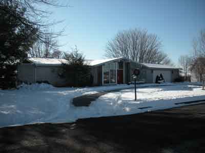 Example of a gable roof Contemporary house, Dauphin County