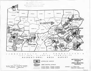 Map of Pennsylvania's Metropolitan and Urban Industrial Districts from the PostWar Planning Commission